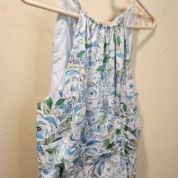 LOFT Women's Floral.Light Blue Cotton Midi Dress Size 12 - Picture 6 of 12
